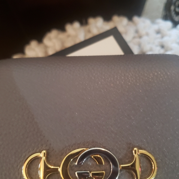 Gucci Zumi Gray Cardholder Wallet with Chain & Gucci Zumi Leather Belt size 90 - Picture 12 of 15